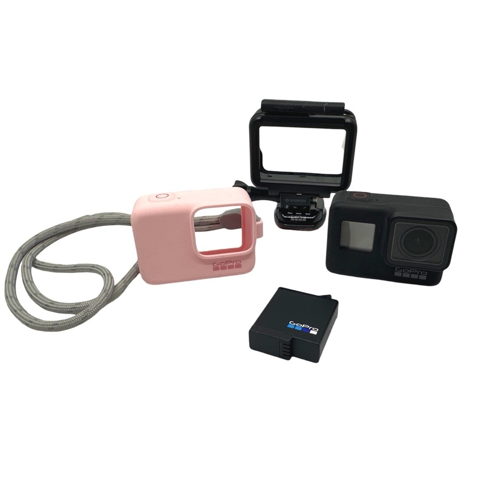 GoPro Hero7 Black with Silicon Protector, Rechargeable Battery, Adhesive Mount